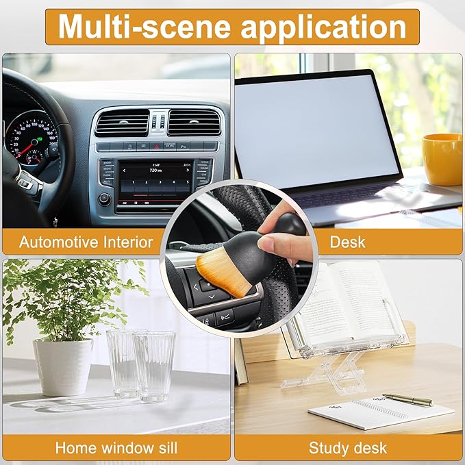 GaRhomxy Car Detailing Brushes, Car Interior Dust Sweeping Soft Brush, Soft - Image 6
