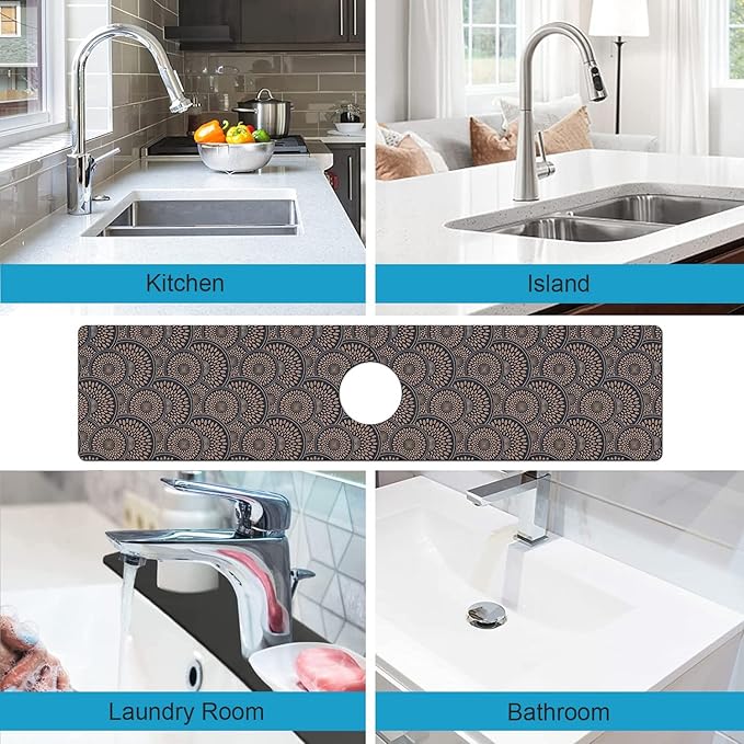 Kitchen Sink Splash Guard Faucet Mat Super Absorbent Fast Drying Mat Sink - Image 4