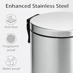 TIPGO Small Trash Can with Lid Soft Close, 4.5 Liters / 1.2 Gallon Bathroom - Image 4