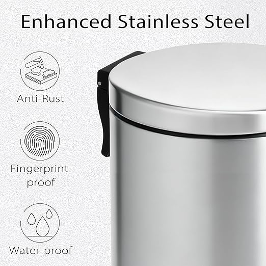 TIPGO Small Trash Can with Lid Soft Close, 4.5 Liters / 1.2 Gallon Bathroom - Image 4