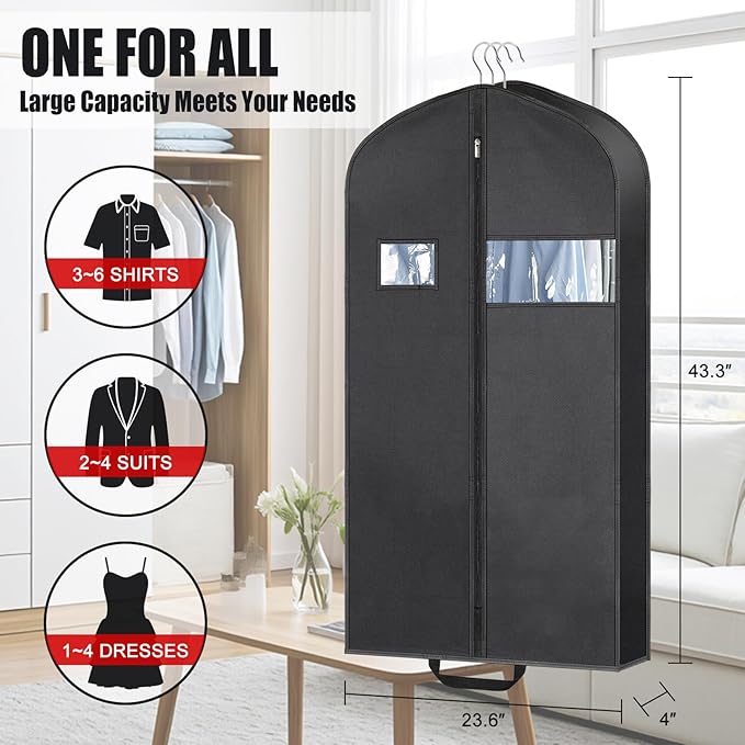 43" Garment Bags for Hanging Clothes & Travel, Hanging Bags for Clothes Travel - Image 3