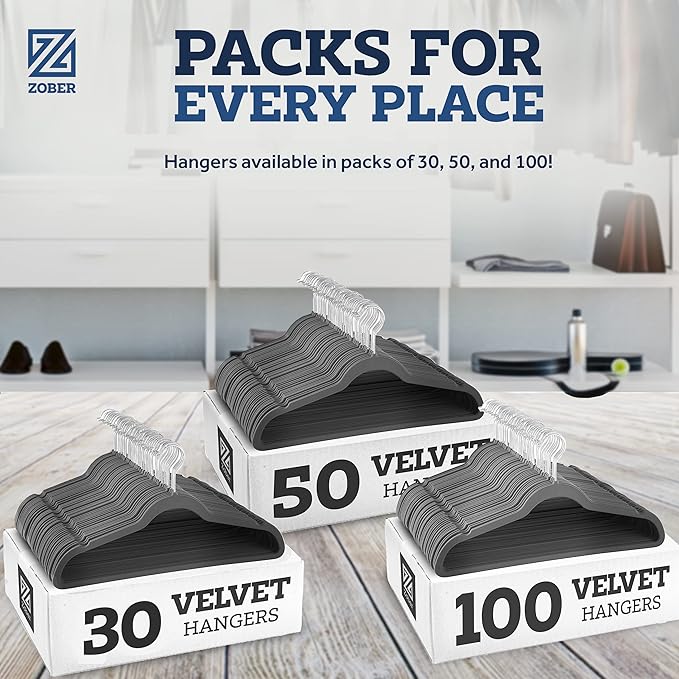 Zober Velvet Hangers 50 Pack - Image 7