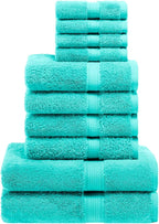 SUPERIOR Egyptian Cotton Pile 10 Piece Towel Set, Includes 2 Bath, 4 Hand - Image 2