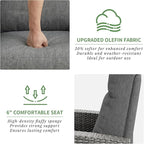 IDEALHOUSE Wicker Outdoor Recliner Reclining Patio Chairs with Adjustable Back & Footrest 150° Lay-Flat Reclining with Air Pump Rattan Flip-Up Side Table Outdoor Lounge Chairs for Pool Deck Balcony - Image 9