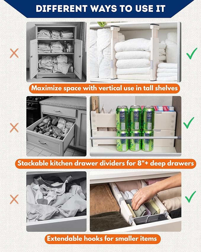 4 Pack Adjustable Drawer Dividers - Image 7