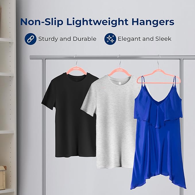SereneLife 100 Pack Velvet Hangers - Image 4