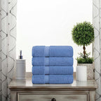 SUPERIOR Egyptian Cotton Pile Hand Towel Set of 4, Ultra Soft Luxury Towels by SUPERIOR