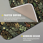 Black Green Botanical Dish Drying Mat - Image 3