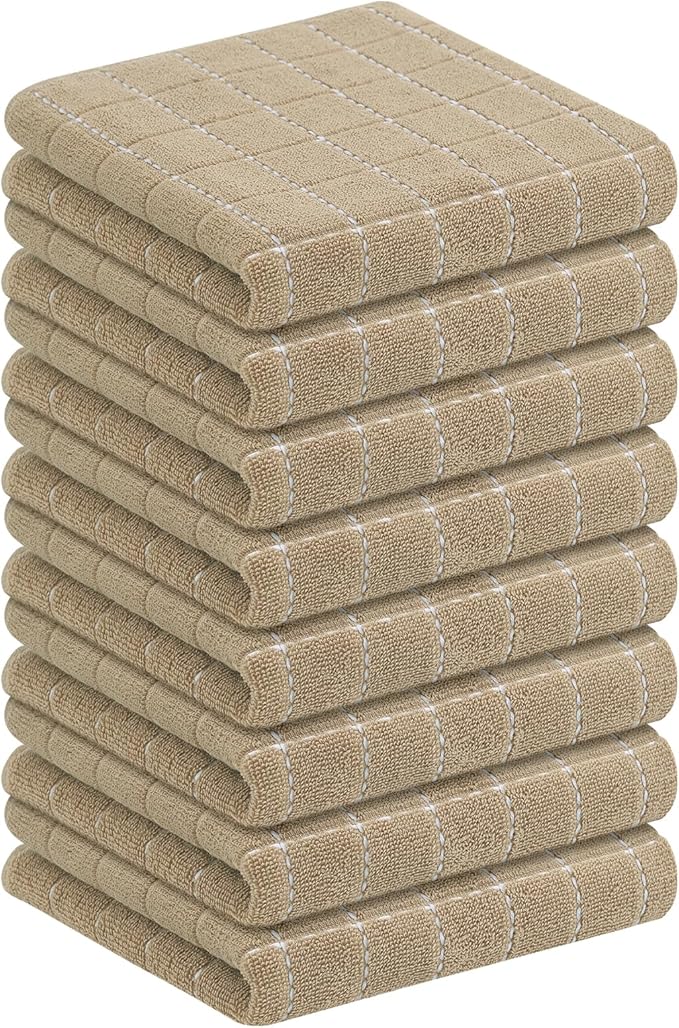 Homaxy 100% Cotton Terry Kitchen Towels, Checkered Designed, Soft and Super by Homaxy
