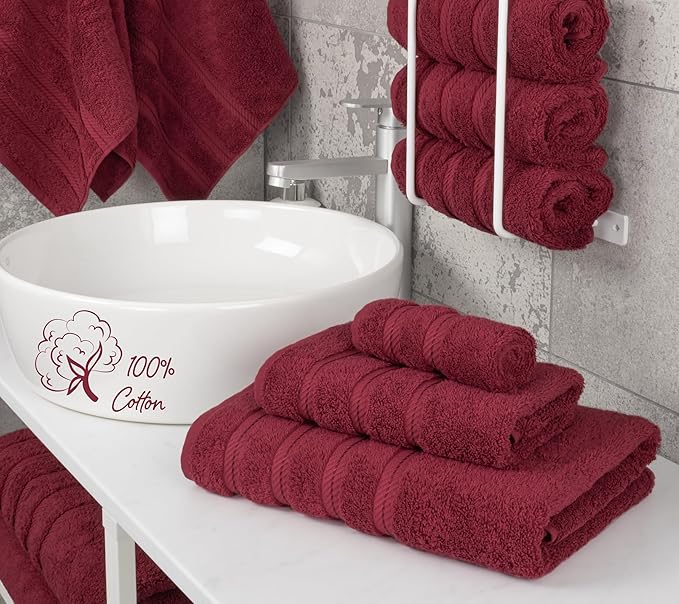 American Soft Linen Premium 3 Piece Towel Set, 1 Bath Towel 1 Hand Towel 1 - Image 2