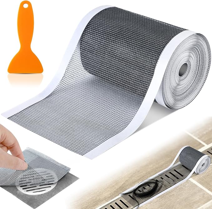 1 Pack 4 Inch x 33 ft Linear Shower Drain Hair Catcher Screen Disposable by Leriton