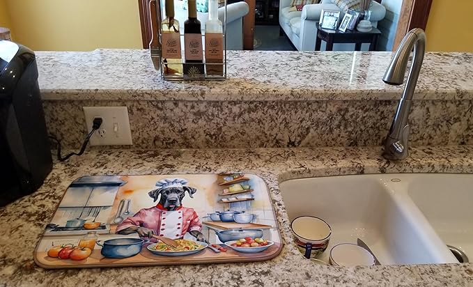 Caroline's Treasures DAC6260DDM Great Dane The Chef Dish Drying Mat Absorbent - Image 2