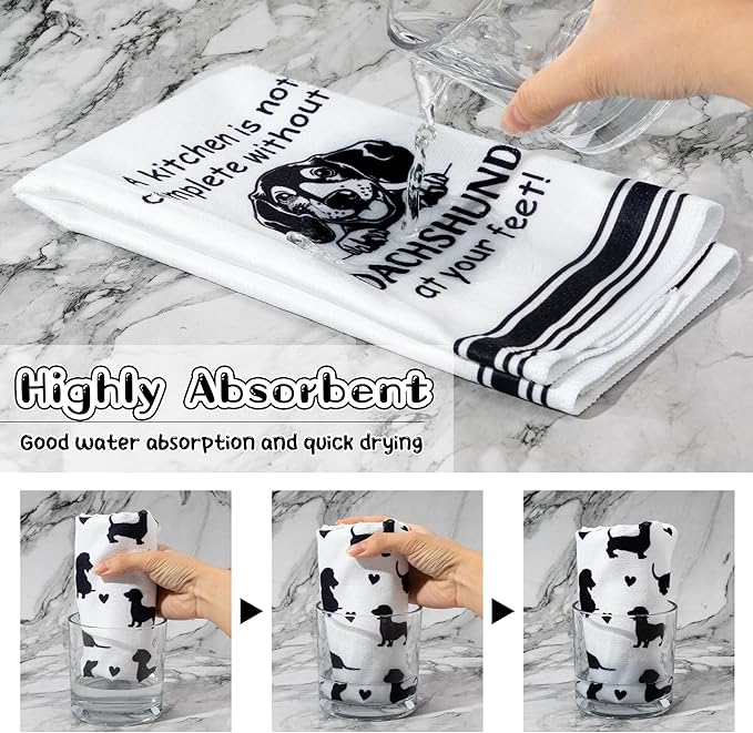 R HORSE Dachshund Kitchen Dish Towel - Image 3