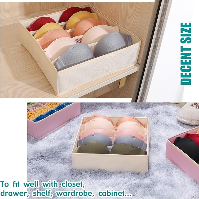 Drawer under Cabinet Clothes Organizer 5 Cell Foldable Storage Cubes Underwear - Image 3