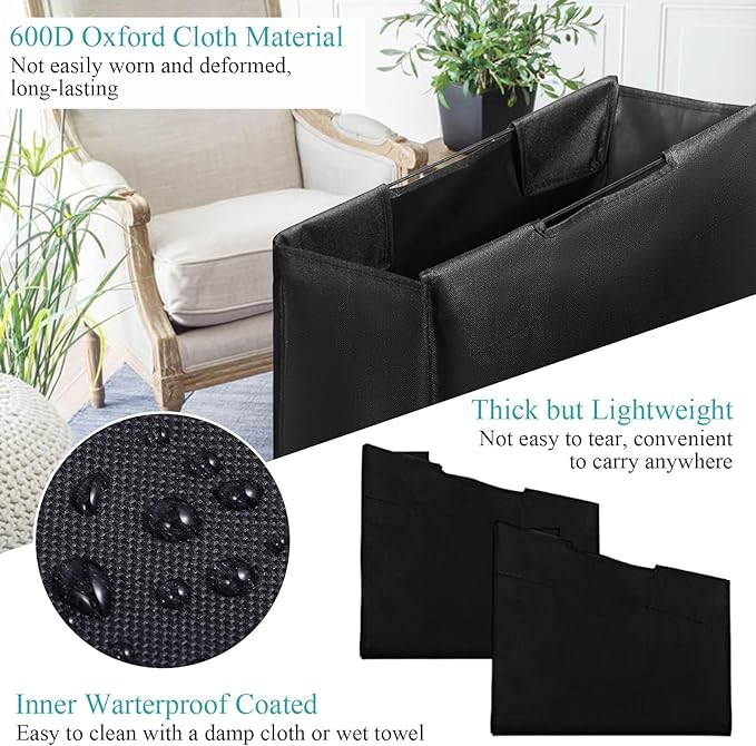 3 Pcs Black Hypotenuse Laundry Sorter Replacement Bags Hamper Cart Removable - Image 4