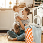 Groovy Retro Wavy Checkered Orange Laundry Basket, Waterproof Foldable Laundry - Image 5