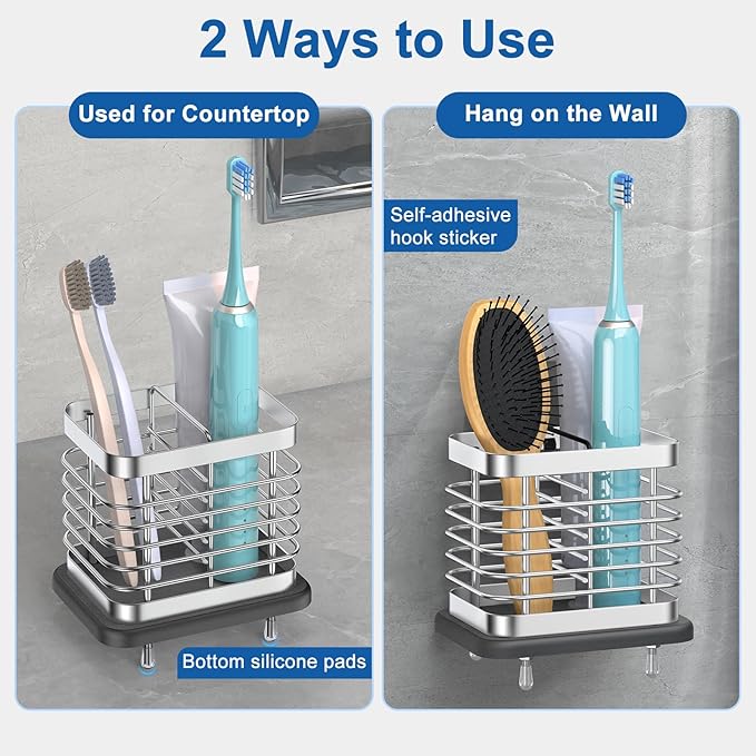Toothbrush Holders for Bathroom, Adhesive Electric Toothbrush Holder - Image 4