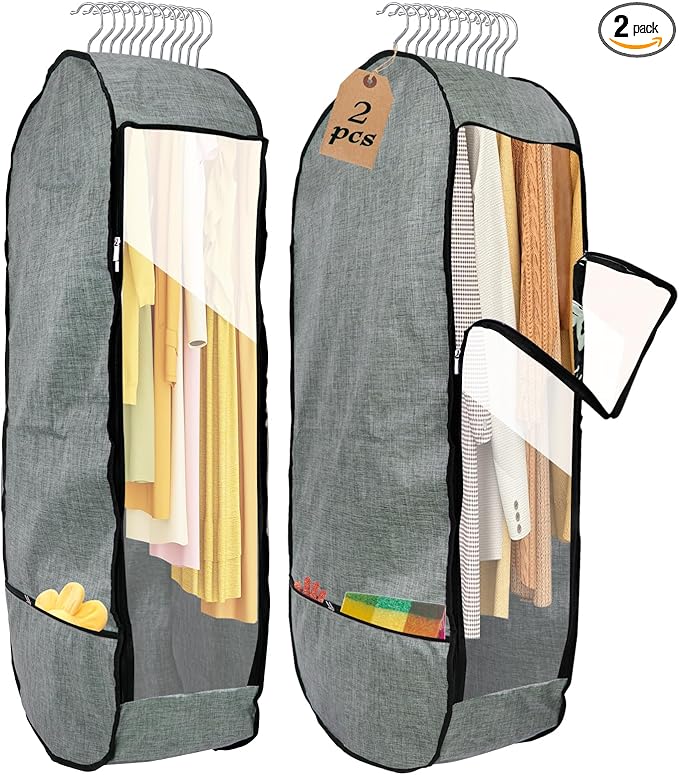 2PCS 50”Garment Bags for Hanging Clothes, Chakera Large Breathable Garment Bag by CHAKERA