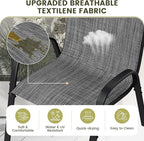 UDPATIO Patio Chairs Set of 2, Stackable Outdoor Dining Chairs with High Back, Breathable Textilene Fabric Outdoor Chair All Weather, 350LBS Capacity for Garden, Backyard (Dark Grey) - Image 5