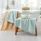 Pidada Hand Towels Set of 2 Embroidered Bird Tree Pattern 100% Cotton Absorbent - Image 5