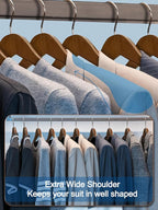 HOUSE DAY 19'' Extra Wide Shoulder Wooden Hangers 6 Pack, Premium Large Wood - Image 4