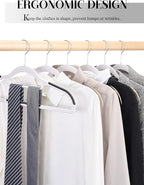 HOUSE DAY Quality Plastic Hangers 30 Pack, Non Slip Plastic Clothes Hangers - Image 2