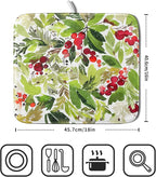 Watercolor Christmas Dish Drying Mat 16 x 18 Inch - Image 2