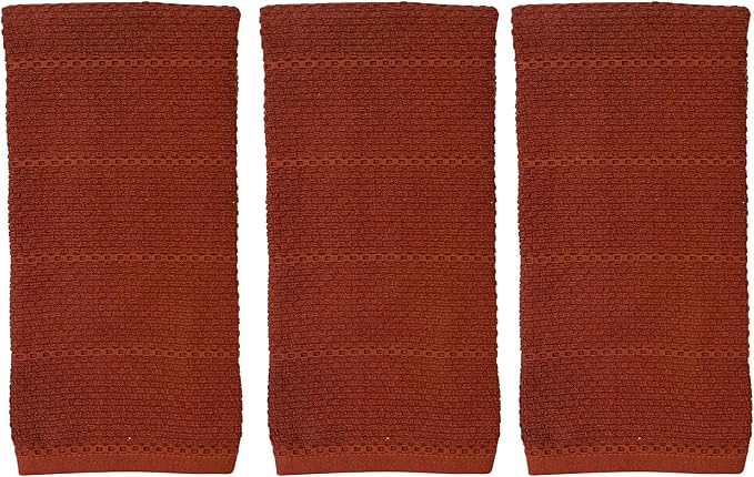 Maroon Rust Cinnamon Kitchen Hand Dish Towels: Oversized 28" x 18", 100% Cotton - Image 7
