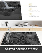 Rnivvi Dish Drying Mat for Kitchen Counter, 12 x 19" Cute Marble Super - Image 4