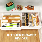 ANTOWIN Bamboo Drawer Dividers, Expandable Drawer Separators Splitter, 17-22 - Image 6