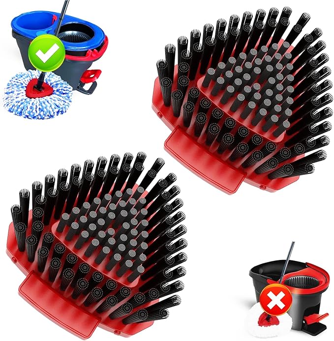 2 Pack Upgraded Spin Mop Replace Scrub Mop Brush Compatible by Fatmass