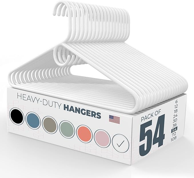 Neaties Heavy Duty Clothes Hangers 50 Pack – Made in The USA – 8lb Capacity by NeatiesHangers