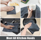 Homaxy Kitchen Towels and Dishcloths Set, 10 x 10 and 13 x 19 Inches, No Lint - Image 5