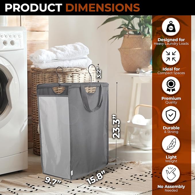 ALCOVA 2 Pack Hanging Laundry Hamper, Space-Saving Mesh Hanging Laundry Bag - Image 6