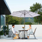 JEAREY 7.5FT Patio Umbrella Outdoor Market Umbrella with 6 Sturdy Ribs, Push Button Tilt/Crank Table Umbrella for Garden, Deck, Backyard and Pool, Black & White Stripe - Image 6