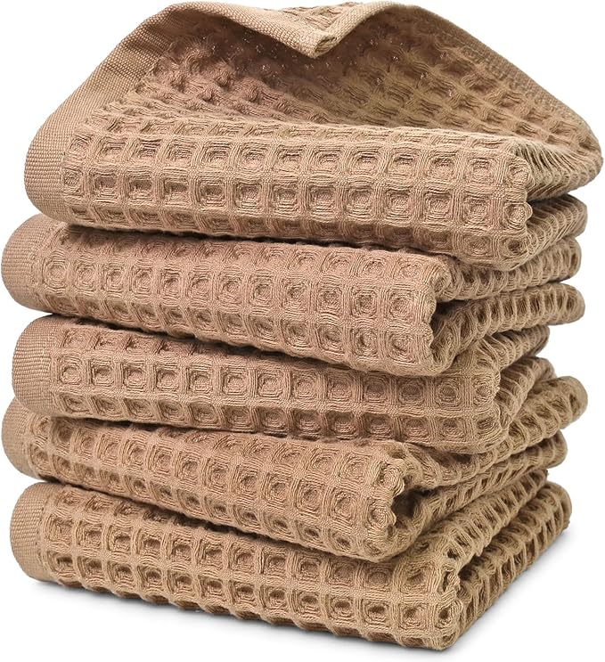 Jacquotha Waffle Bathroom Hand Towels 5-Piece – Cotton, Lightweight, Lint Free by Jacquotha