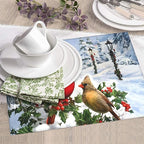 Winter Cardinal Birds Dish Drying Mat - Image 3