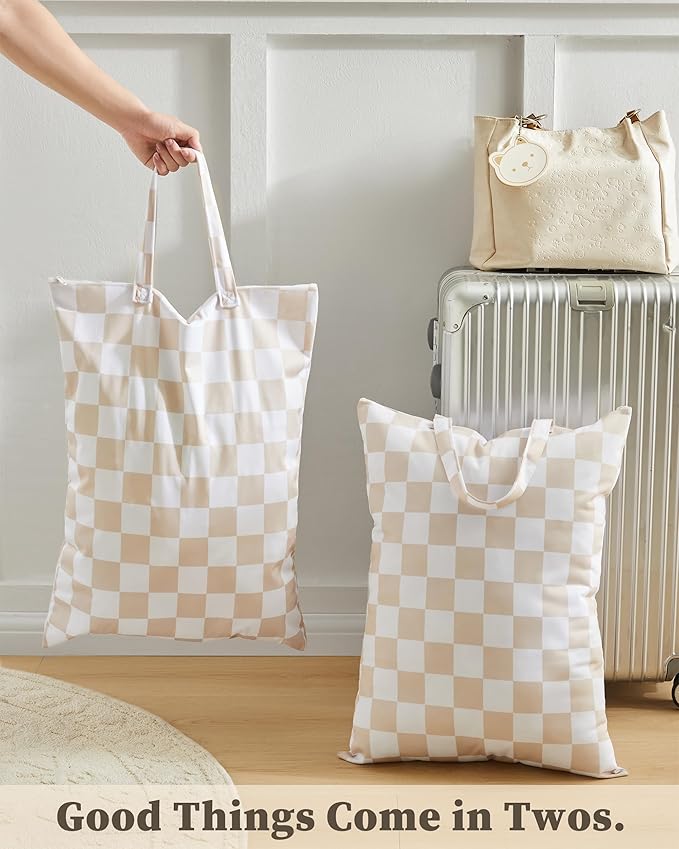 Checkered 2 Pcs Large Travel Laundry Bags - Image 3