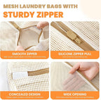 4Pcs Large Cotton Mesh Laundry Bags - Image 2