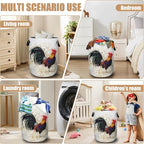 Vintage Rooster Laundry Basket, Farm Chicken Laundry Hamper Tote Bag Dirty - Image 7