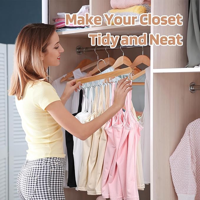 2 Pack Bra Hanger for Closet Organizer, Premium Wooden Tank Top Hangers - Image 6