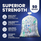 Plasticplace Heavy Duty 55-60 Gallon Trash Bags – Clear Garbage Can Liners – - Image 5