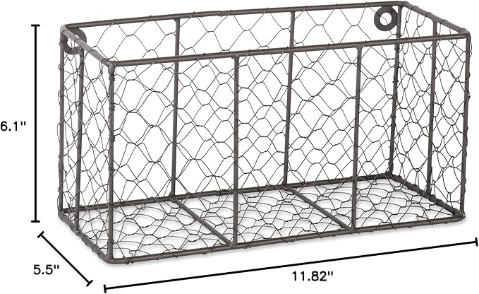 DII Chicken Wire Collection Farmhouse Vintage Wall Baskets, Small Basket - Image 6