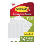 Command 15 lb Large Picture Hanging Strips 14 Pairs, Damage-Free Hanging by Command