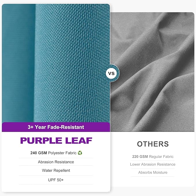 PURPLE LEAF 8.8' X 8.8' Right-left Tilt Patio Umbrella with Base Outdoor Cantilever Swivel Square Umbrella with Tilt Aluminum Offset Umbrella with 360-degree Rotation for Garden Deck Pool Patio Turquoise Blue - Image 4