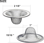 6 Pack - 2.125" Top / 1" Basket- Mesh Sink Drain Strainer Hair Catcher - Image 2