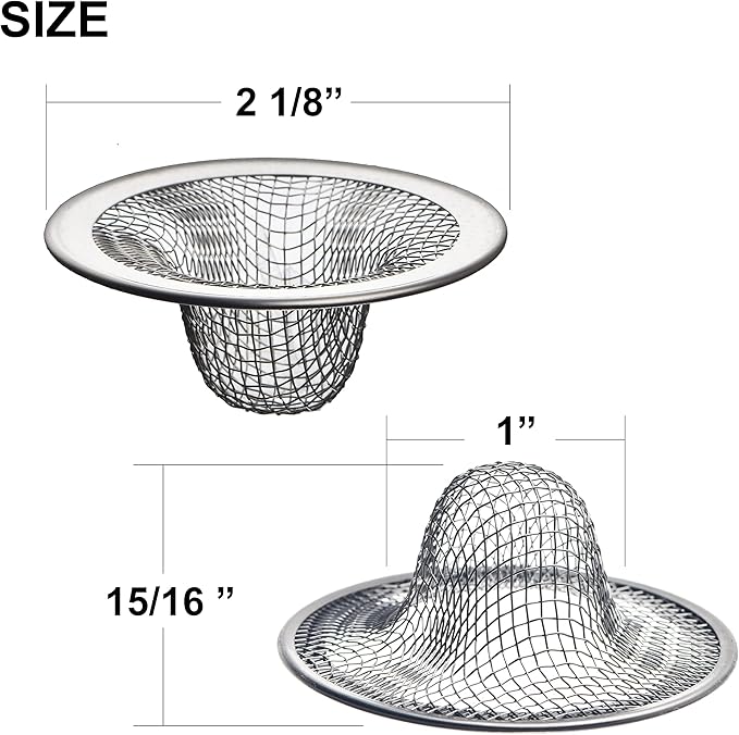 12 Pack - 2.125" Top / 1" Basket- Mesh Sink Drain Strainer Hair Catcher - Image 2