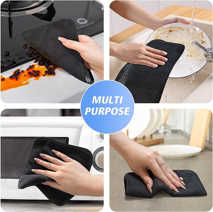 KinHwa Kitchen Washcloths for Dishes Absorbent Microfiber Dish Cloths Quick Dry - Image 2