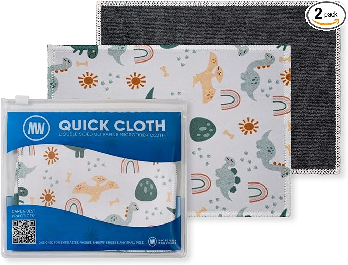 Quick Cloth Microfiber Glasses Cleaning Cloths – 5x7, 2 Pack by MicrofiberWholesale