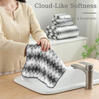 8 Piece Bathroom Towel Set Dark Grey|2 Oversized Large Bath Towels Sheet - Image 8
